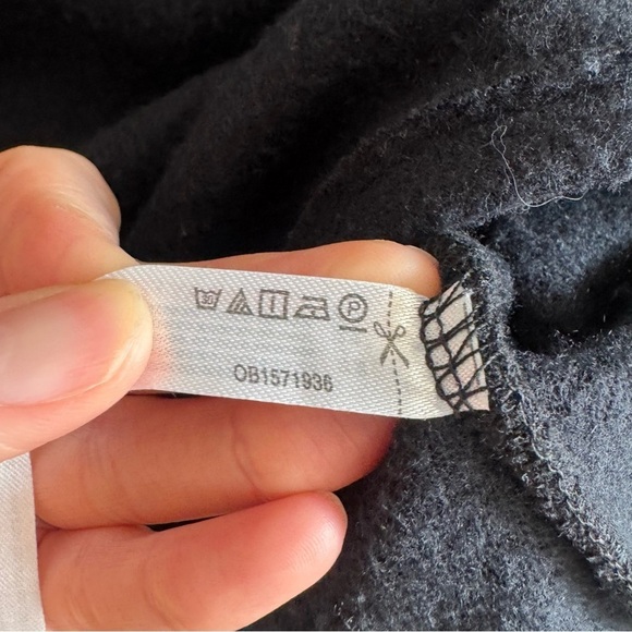 Free People Beach Womens Small Oversized Black Fleece Sweater Slouchy Relaxed - Picture 5 of 10